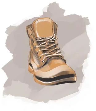 Brown boot on abstract background Illustrazione stock