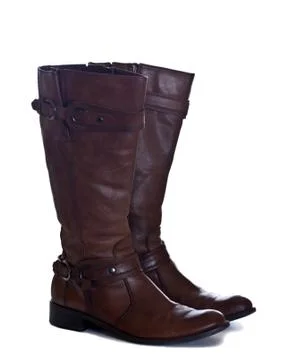 Brown boots isolated Foto stock