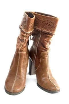 Brown boots 스톡 사진