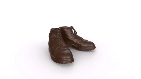 Brown Boots rotating in loop on white background 스톡 동영상 271006692