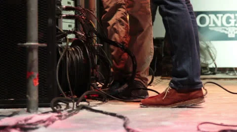 Brown boots on stage Stock Footage 23299219