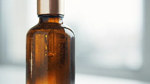 Brown Bot tles of essential oil.  Stock Footage 260333769