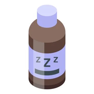 Brown bottle containing sleeping pills for insomnia 스톡 일러스트