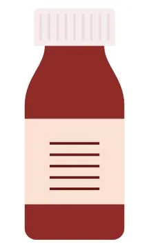 Brown bottle for drugs vector icon flat isolated Illustrazione stock