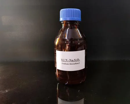 Brown bottle filled with reagent solution 2 Stock Photos