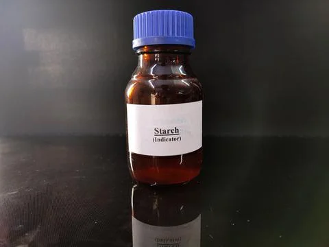Brown bottle filled with reagent solution 5 Stock Photos