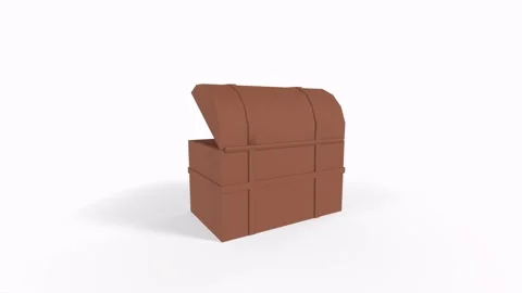 Brown box with open lid isolated on white background Stock-Footage 308452316