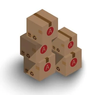 Brown box shipping isolate Stock Illustration