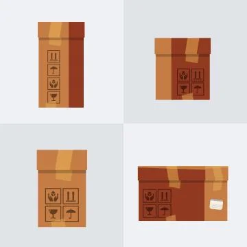 Brown Boxes Stock Illustration