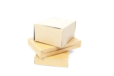 Brown boxes paper overlay. Stock Photos