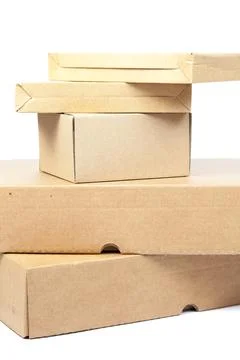 Brown boxes paper overlay. Stock Photos