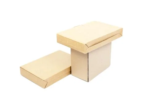 Brown boxes paper overlay. Stock Photos
