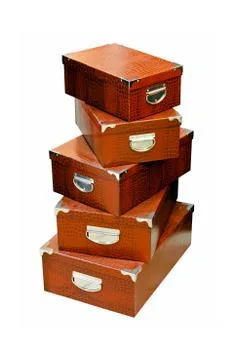 Brown boxes Stock Photos