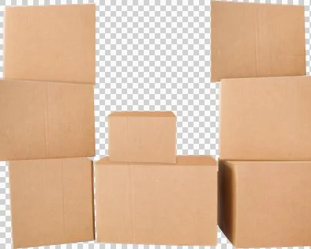 Brown boxes on white background Illustrazione stock