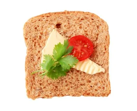 Brown bread and margarine Stock Photos