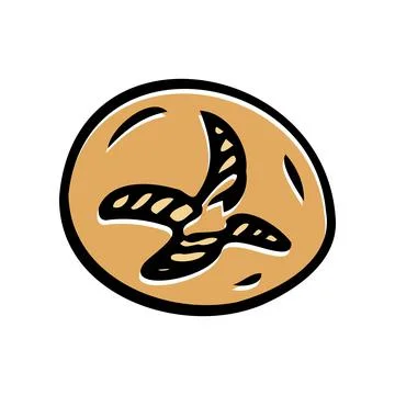 Brown bread bun vector hand drawn illustration. Other types of wheat, flour Stock Illustration