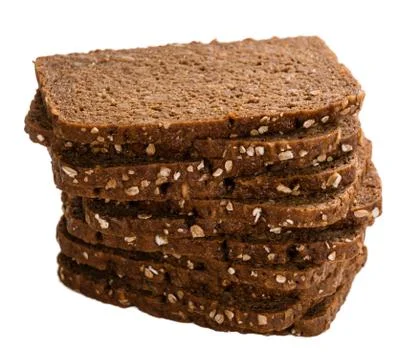 Brown Bread isolated on white Stock Photos