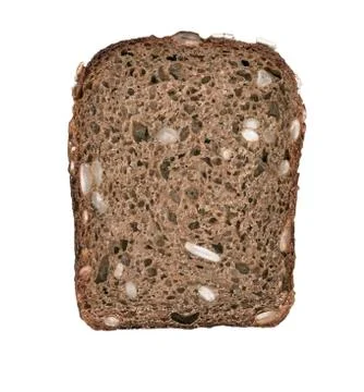 Brown bread slice isolated  white background Fotos de archivo