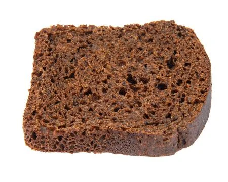 Brown bread slice isolated on white background Stock Photos
