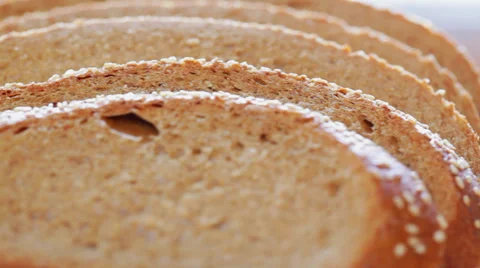 Brown bread slices - closeup Stock Footage 35757717