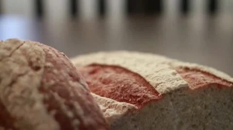 Brown Bread Tilt Down Stock Footage 9609263