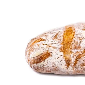 Brown bread top view texture floured. Loaf photo Stock Photos