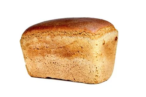 Brown brewed bread from a mixture of rye and wheat flour in the form of brick Stock Photos