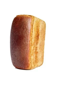 Brown brewed bread from a mixture of rye and wheat flour in the form of brick Stock Photos