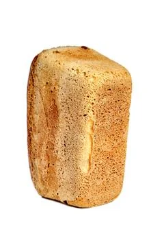 Brown brewed bread from a mixture of rye and wheat flour in the form of brick Stock Photos