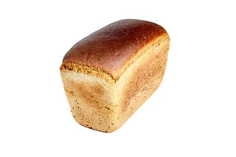 Brown brewed bread from a mixture of rye and wheat flour in the form of brick Stock Photos