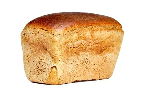Brown brewed bread from a mixture of rye and wheat flour in the form of brick Stock Photos