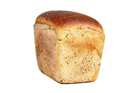 Brown brewed bread from a mixture of rye and wheat flour in the form of brick Stock Photos