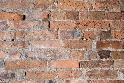 Brown brick block wall. Old city wall in Nakhon Si Thammarat city Fotos de archivo