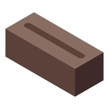 Brown brick with groove creating shadow effect in isometric view 스톡 일러스트