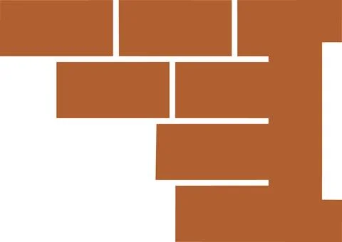 Brown brick makes a wall silhouette design Stock Illustration