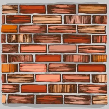 Brown brick wall and brickwork. Stock Illustration
