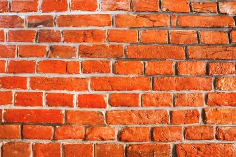Brown brick wall Background, old red brick Stock Photos