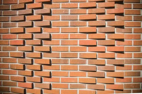 Brown brick wall pattern Stock Photos