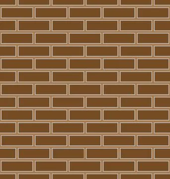 Brown brick wall seamless background. Brick pattern Illustrazione stock