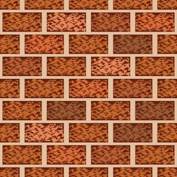 Brown brick wall seamless pattern vector background Stock Illustration