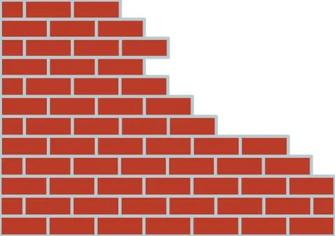 Brown brick wall on a white background. Stock Illustration