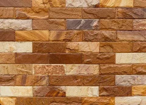 Brown bricks wall pattern, closeup, showing texture Foto stock