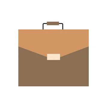 Brown briefcase in the form of an icon on a white background 스톡 일러스트