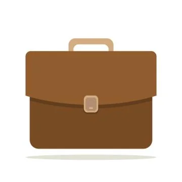 Brown briefcase icon. Vector illustration. Stock Illustration