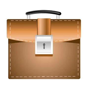 Brown briefcase Illustrazione stock