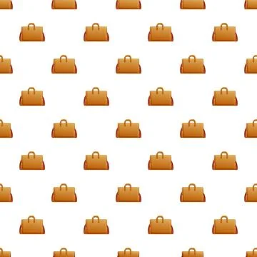 Brown briefcase seamless pattern for business background and travel Stock Illustration