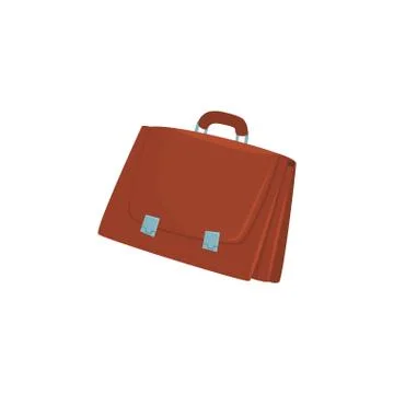 Brown briefcase with two locks cartoon vector Illustration Stock Illustration