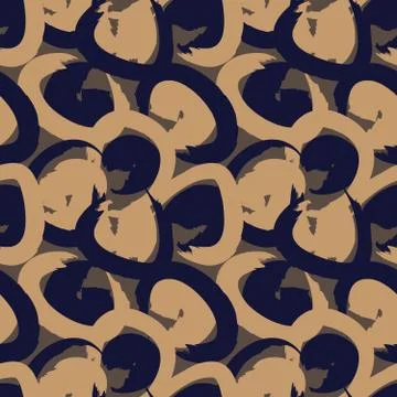 Brown Brush Strokes Seamless Pattern Background Stock Illustration