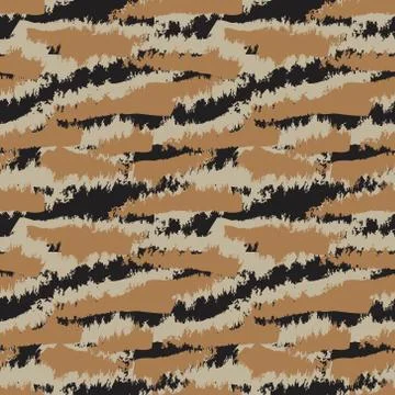 Brown Brush Strokes Seamless Pattern Background Stock Illustration
