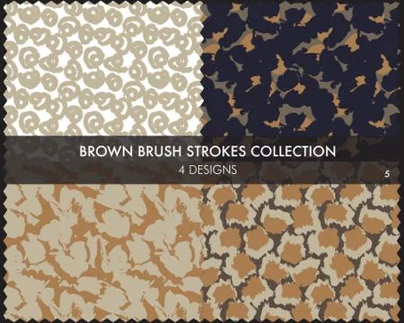 Brown Brush Strokes Seamless Pattern Collection イラスト素材